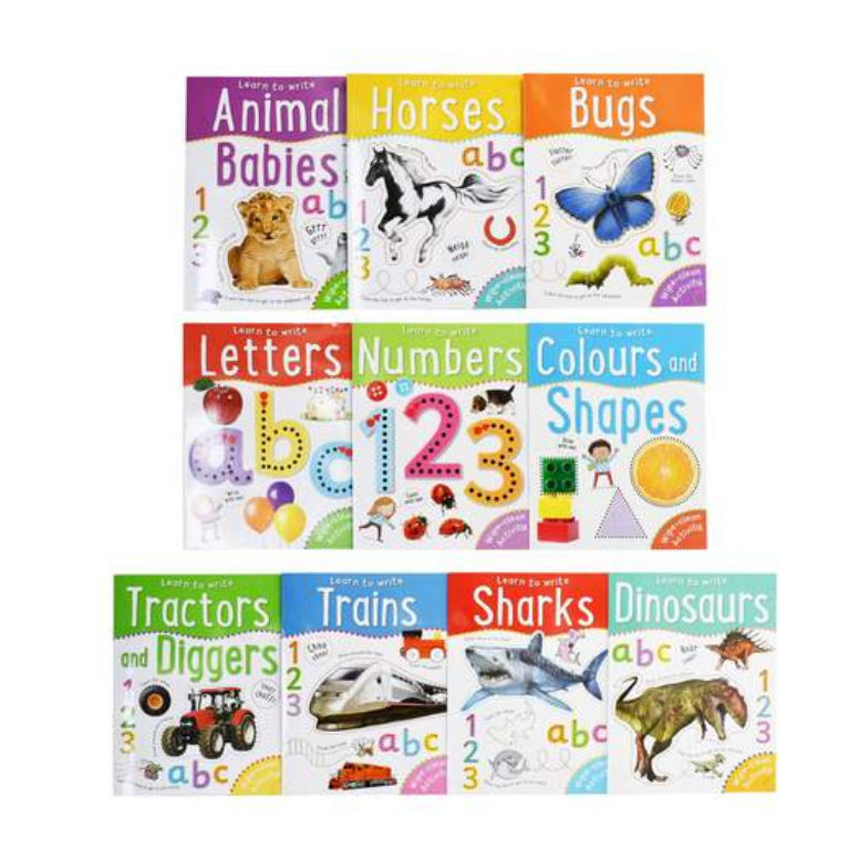 Wipe Clean Learn To Write 10 Books Collection Set